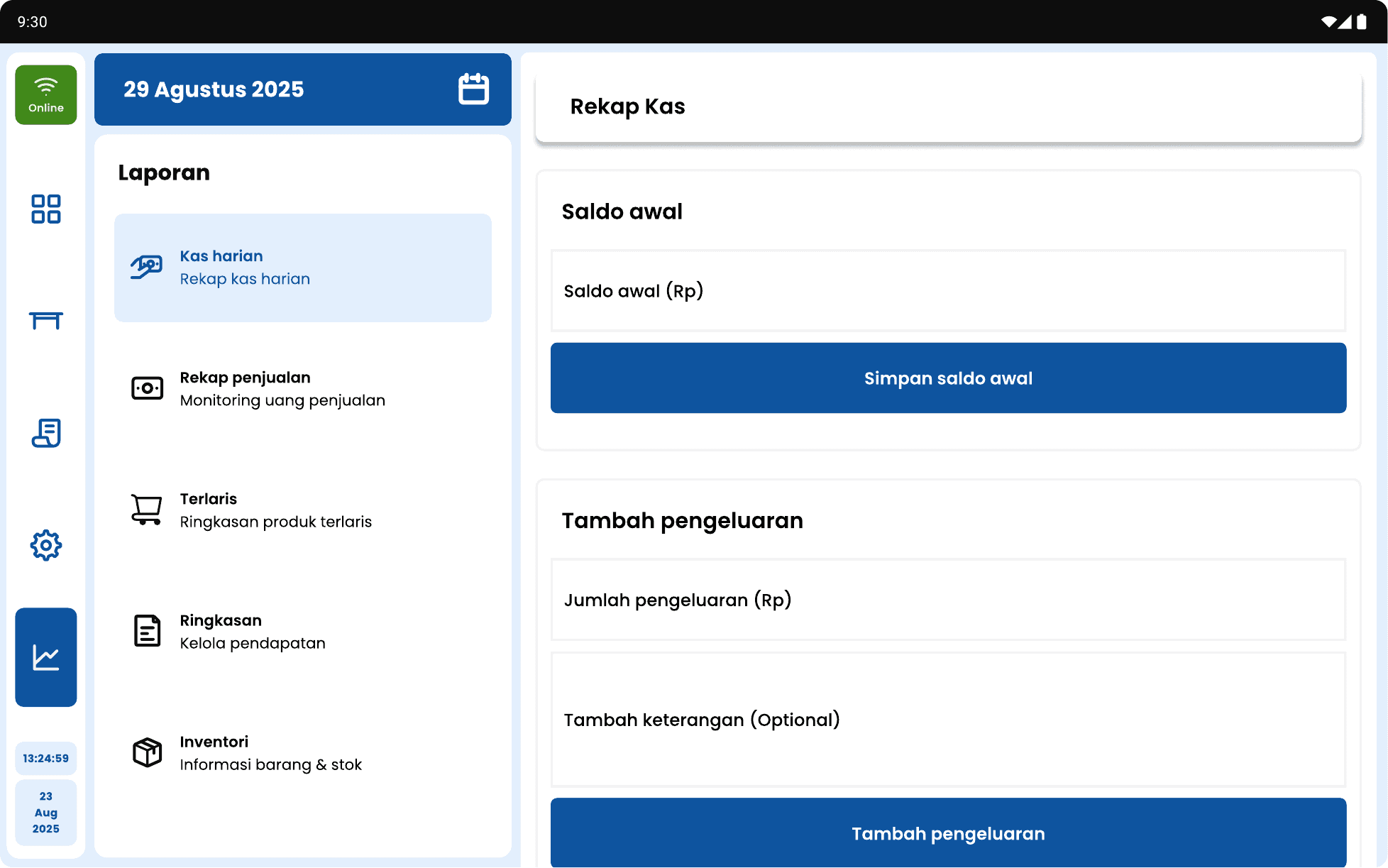 XpressPOS Order & Table Management Screen